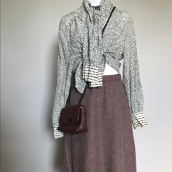 Vintage handmade wool a-line midi skirt - Picture 2 of 5